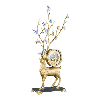 麋鹿钟表全铜装饰品
